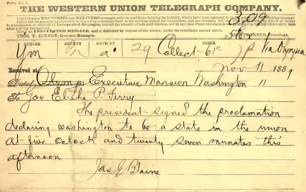 Statehood telegram